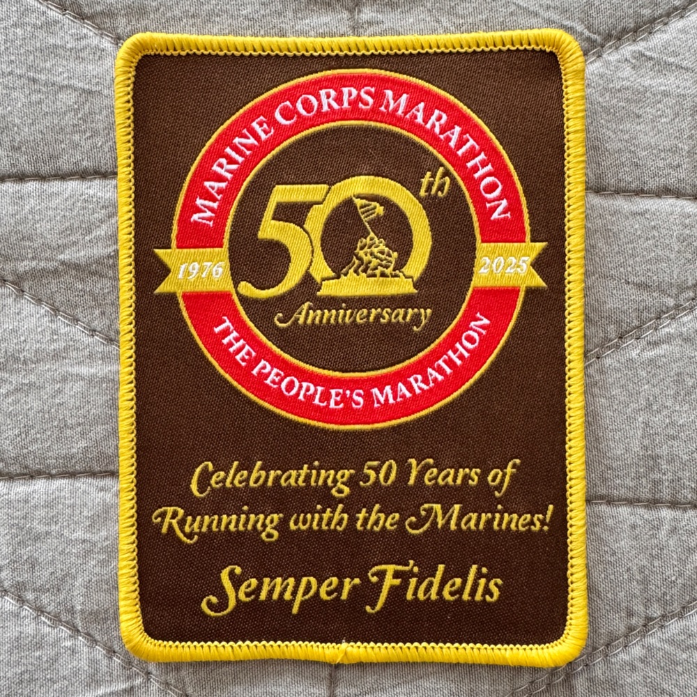 Marine Corps Marathon 50th Anniversary Race Patch for Runners 2025